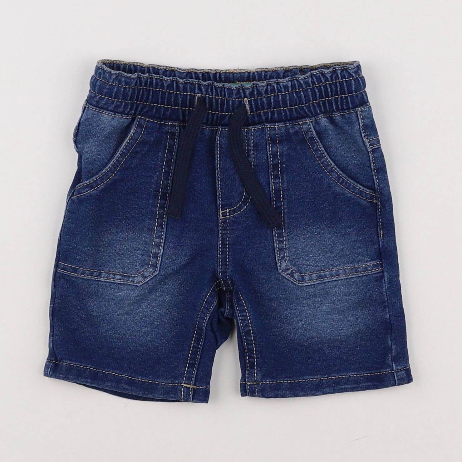 Benetton - short bleu - 9/12 mois